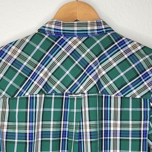 J. CREW Womens Green Plaid Button Down Long Sleeve Casual Collared Shirt size 6 - Picture 7 of 15